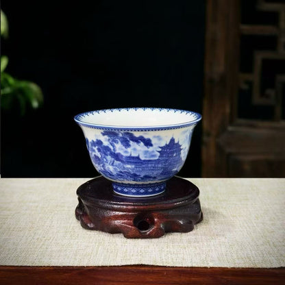 Blue-and-White Landscape Tea Set