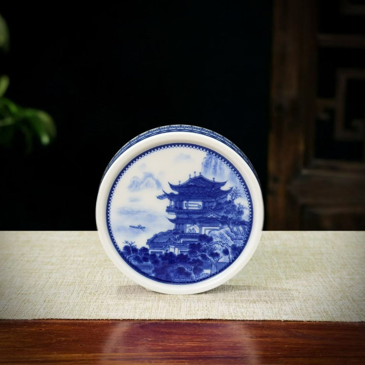 Blue-and-White Landscape Tea Set