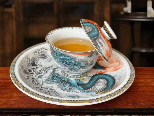 Crimson Dragon Tea Set