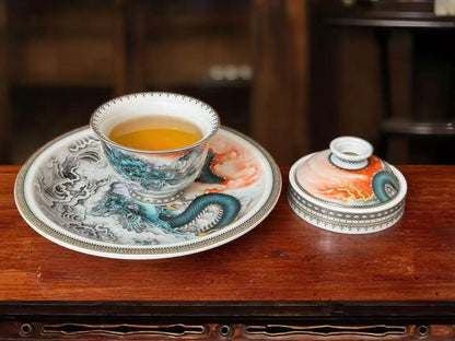 Crimson Dragon Tea Set