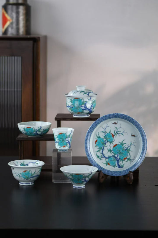 Turquoise Garden tea set